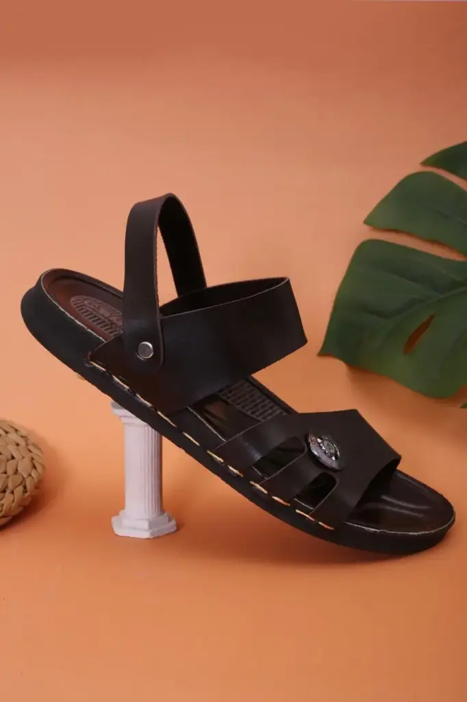 Men's Casual Synthetic Leather Sandals - 1 Pcs - Stylish & Comfortable (39)