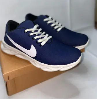 Men's Fabric Running Sneakers, Blue (39)